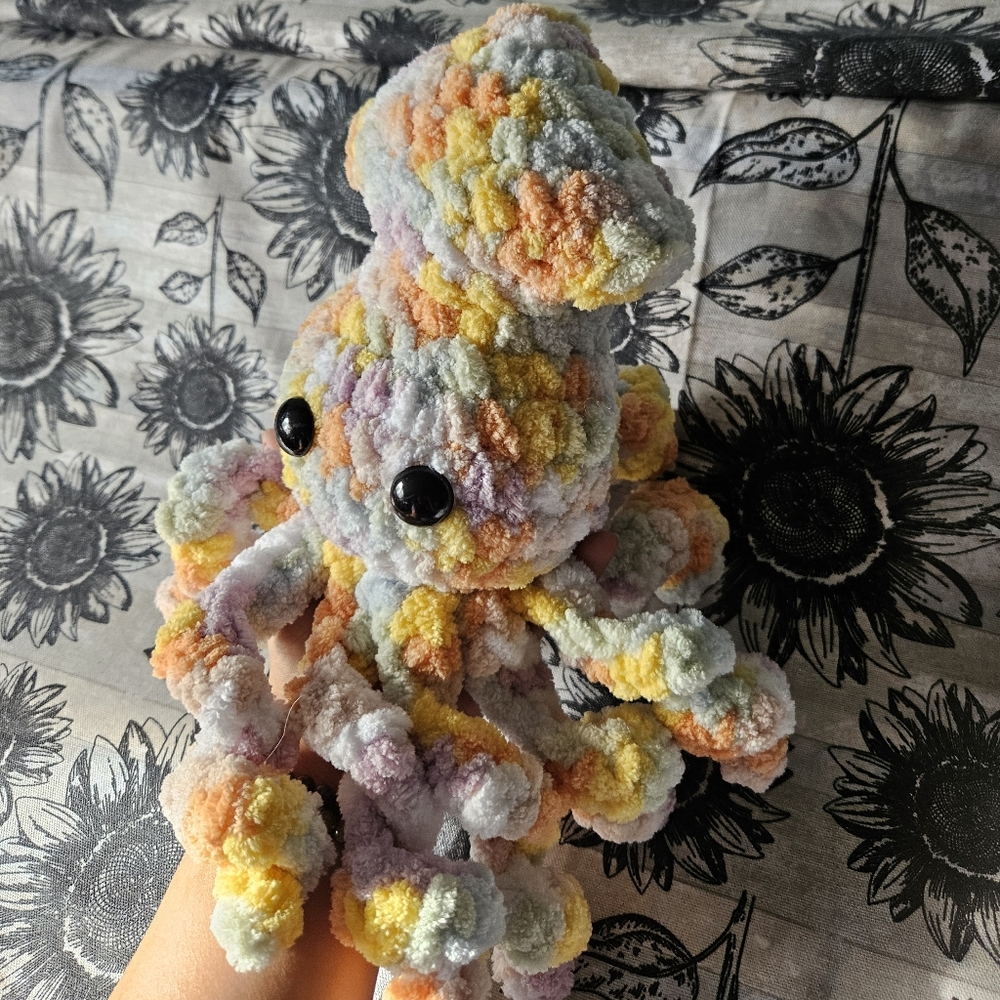 Crochet Colorful Squid Amigurumi Plushie
